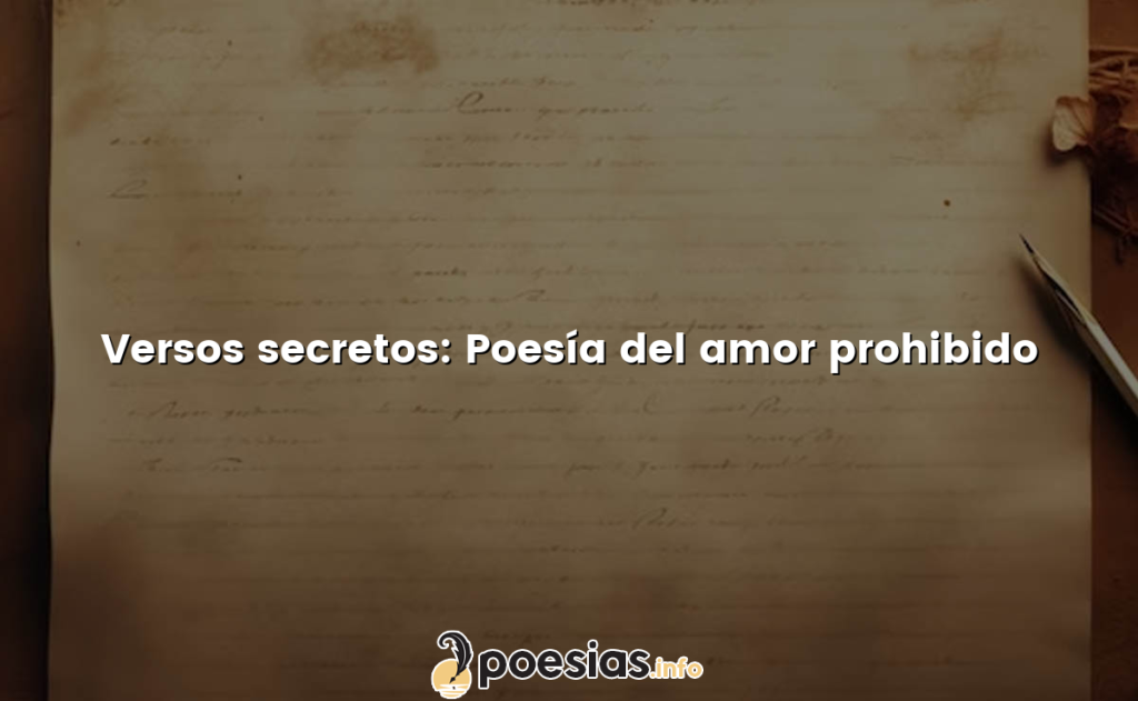 Versos secretos: Poesía del amor prohibido